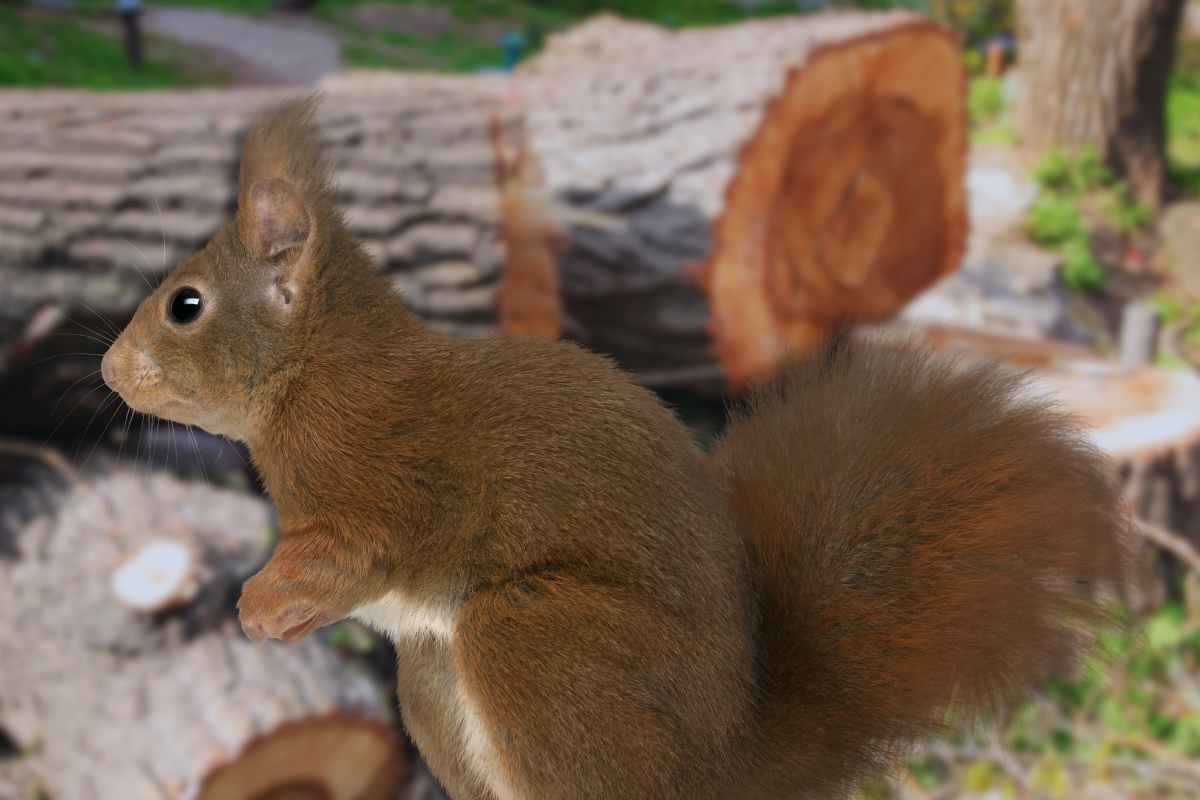 scoiattolo caduto da un albero